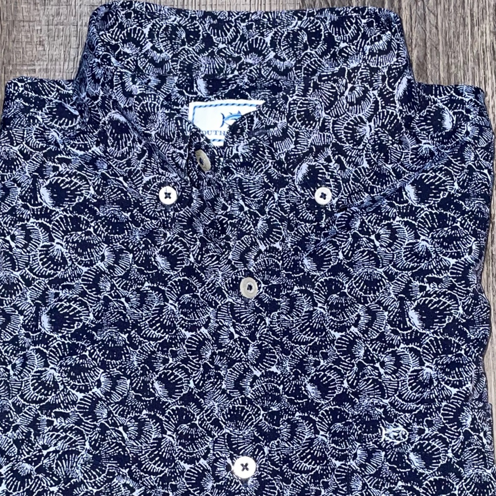 Southern Tide Men's Artsy Intercoastal Button Down Shirt SMALL Blue Stretch Mod